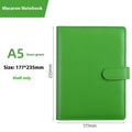 A5 PU leather notebook shell with zipper closure in solid colour