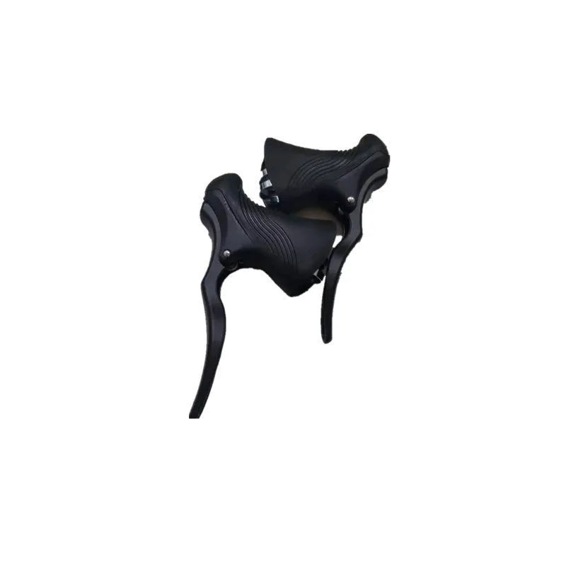 Aluminium alloy road bicycle brake handle for 22.2mm and 23.8mm handlebars in black or black silver finish