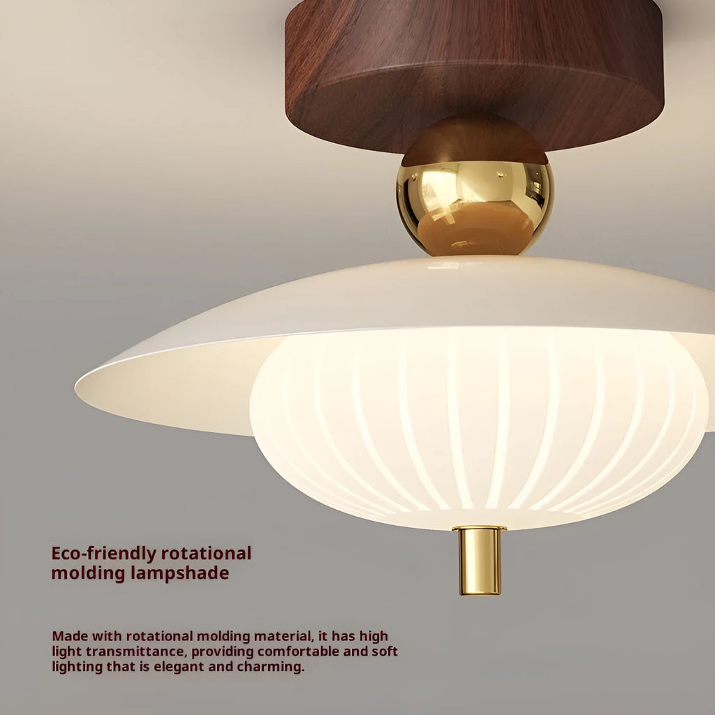Antique glass ceiling lamp with remote control tricolor light for bedroom modern simplicity style