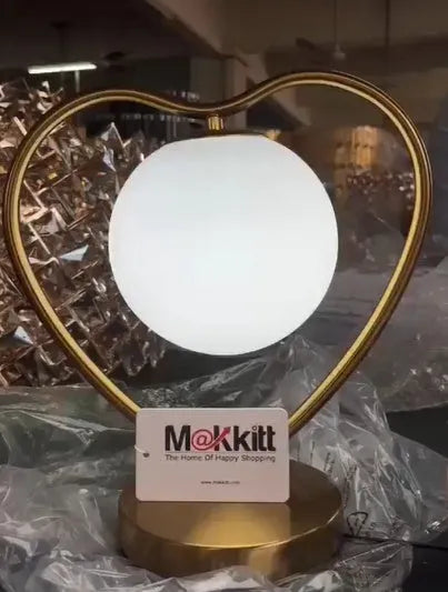 White heart-shaped decorative lamp with LED tea light illumination