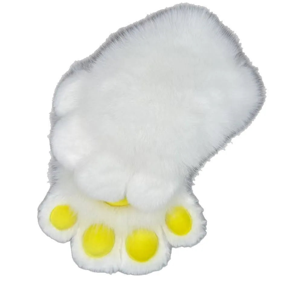 Colourful nylon animal claw cosplay gloves showing multiple colour variants including pink, blue, yellow, and green combinations