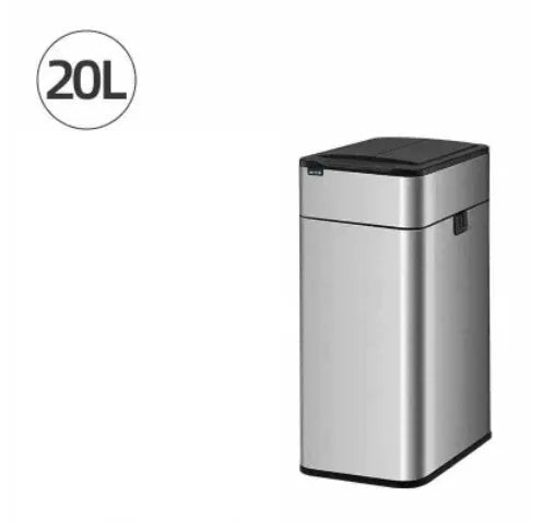 Stainless steel inductive smart trash can with automatic lid opening and square shape