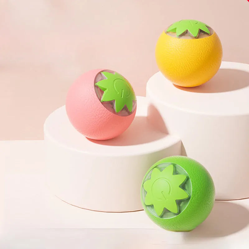 Automatic electric rolling ball toy for dogs and cats in green, pink and yellow colour options