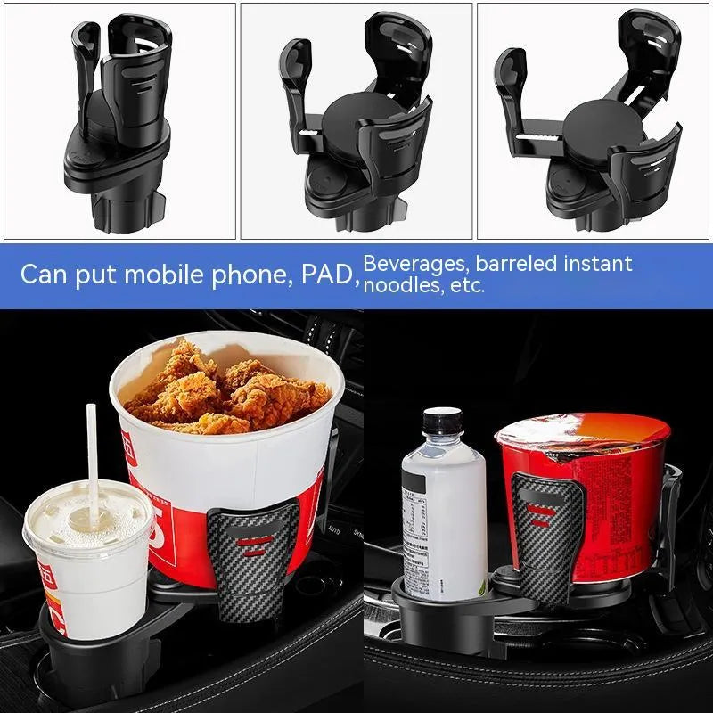 Car cup holder modification kit in carbon fibre matte finish