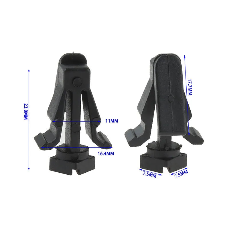 Black plastic bumper cover radiator grille fastening clip for Nissan vehicles model 76882-0M060