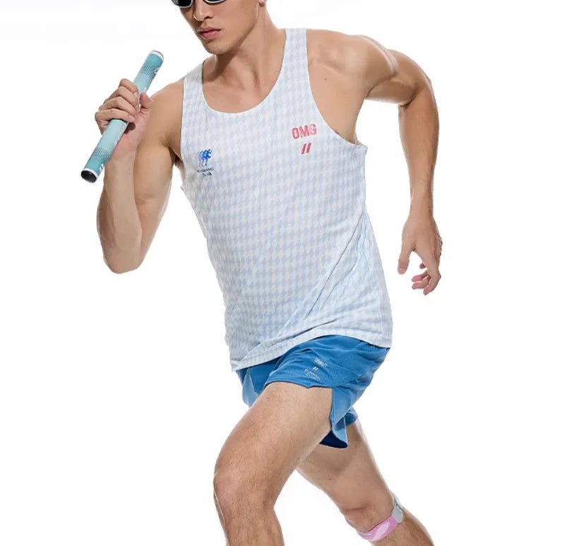 Four-point running shorts with laser punching stitching in black or blue colours showing stretch fabric construction