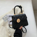 French Minority Design rhombus small handbag in black, soft cross body bag for travel, compact size