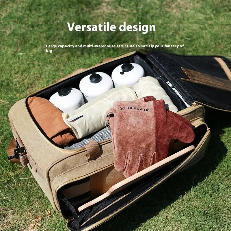 Outdoor camping tableware kit with Oxford cloth storage bag for 5-6 person groups