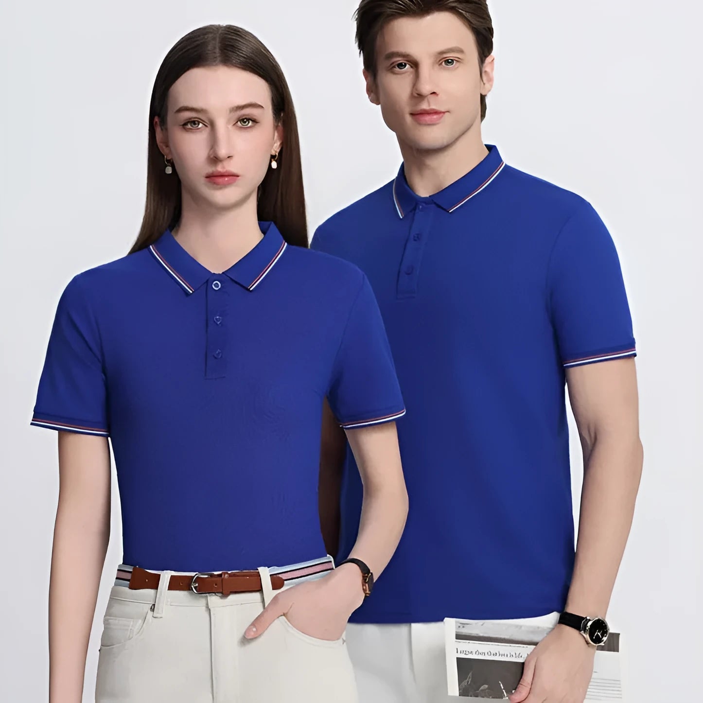 Solona ice-feel work polo shirt in bright red with short sleeves and pullover design