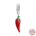 Korean style pepper pendant in sterling silver with electroplated BSC461 colour and leaf shape design