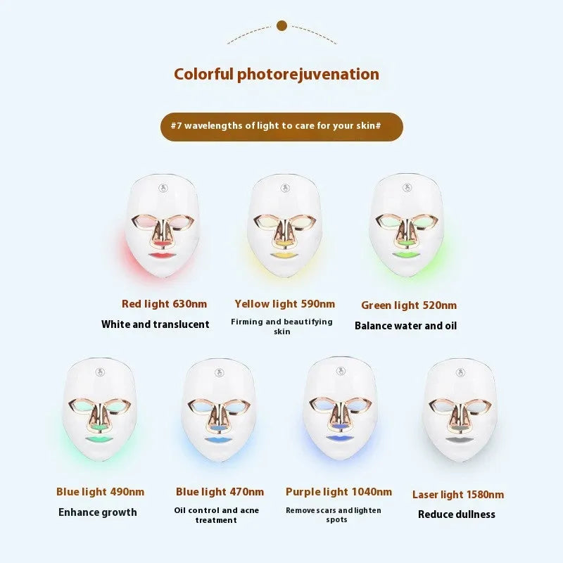 Rechargeable manual touch LED beauty mask in black, white or rose gold finish