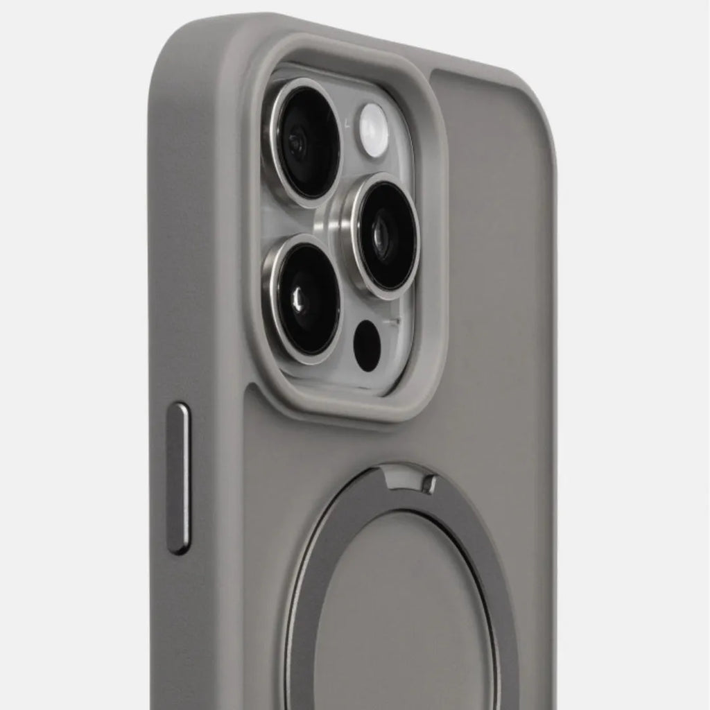 Rotating Bracket Magnetic Drop-resistant Silicone TPU Phone Case for iPhone 14 15 13 Series with 360° Rotatable Bracket and Upgraded Feel Drop-resistant Classic Black
