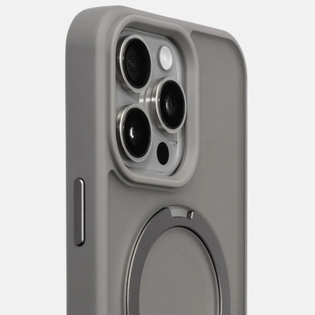 Rotating Bracket Magnetic Drop-resistant Silicone TPU Phone Case for iPhone 14 15 13 Series with 360° Rotatable Bracket and Upgraded Feel Drop-resistant Classic Black
