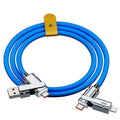 Orange fast charge mobile phone cable with zinc alloy connectors showing 1 metre length