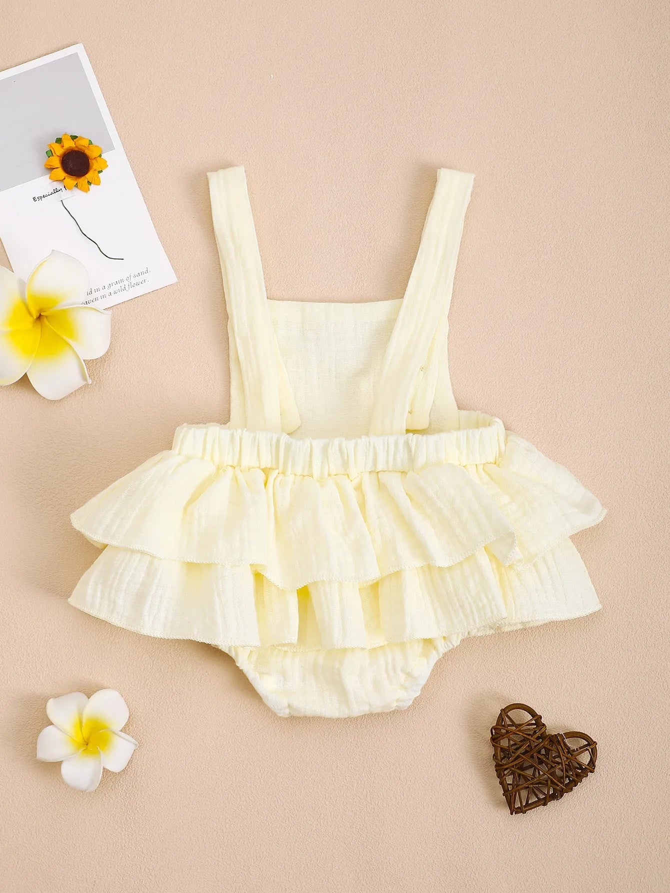 Baby cotton triangle jumpsuit sling dress in summer colours orange apricot white sleeveless hidden hook 0-18 months