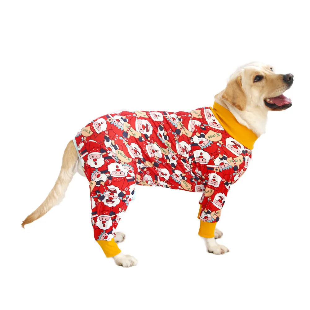 Cotton dog jumpsuit four-legged pet clothing in a colour from the CF26-CF33 range, shown on a mannequin.