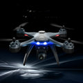 GPS quadrocopter drone with 4K dual cameras, anti-fall blade protection, and remote controller