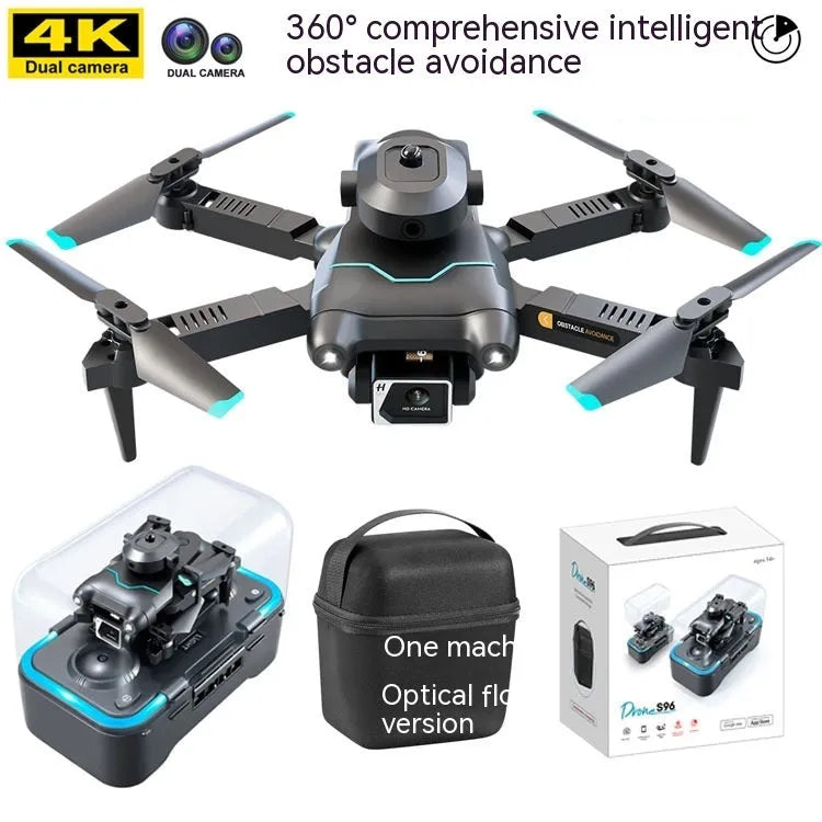 Black four-axis obstacle avoidance aerial photography drone under 30cm with dual camera