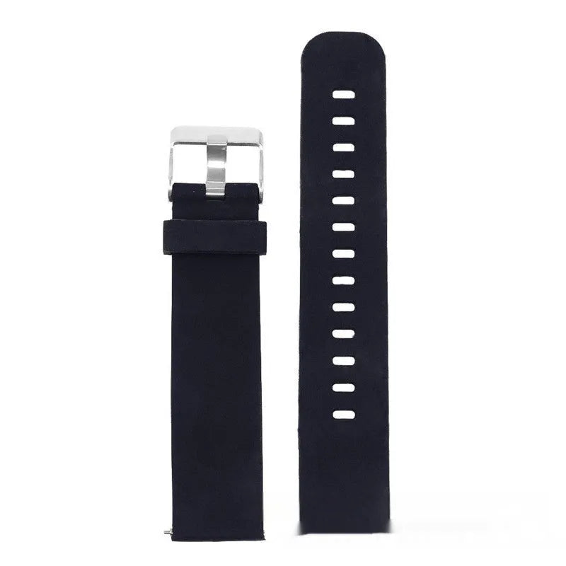 Solid colour silicone replacement watch strap for Garmin Forerunner 245 with straight buckle.