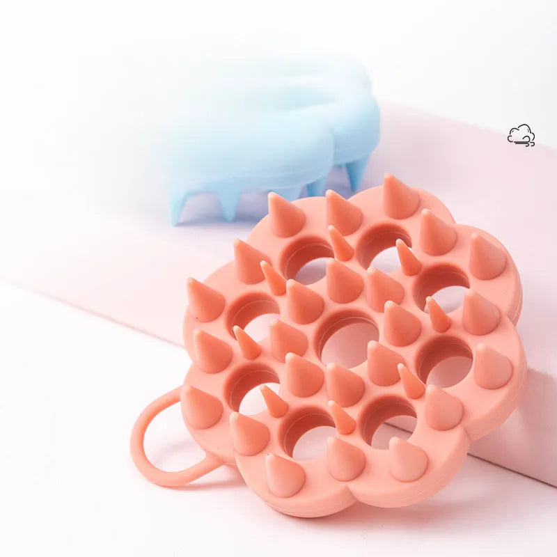 Silicone pet hair care grooming tool with massage brush design for dry and wet use