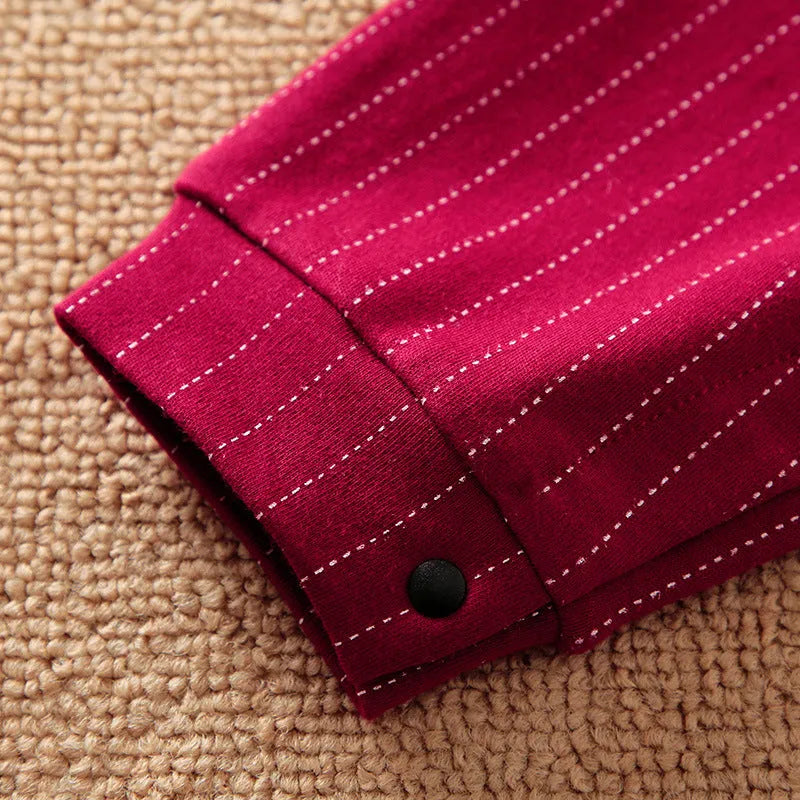 Baby boy gentleman-style long sleeve cotton jumpsuit in wine red, suitable for autumn and spring.
