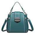 Square vertical soft PU leather ladies handbag with sewing thread detail