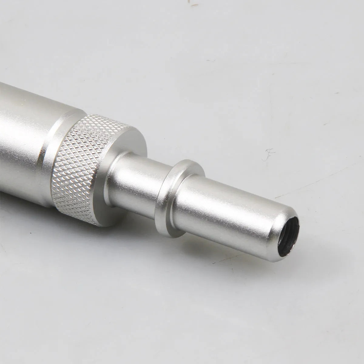 Silver metal VAS6262-9 transmission refuelling joint tool for manual gearbox service.