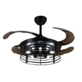 42-inch industrial retro style invisible ceiling fan lamp with acrylic blades and shade.