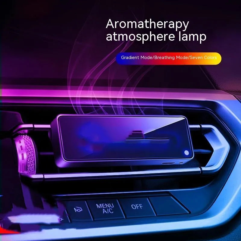 Black automobile air outlet aromatherapy ambience light with LED illumination