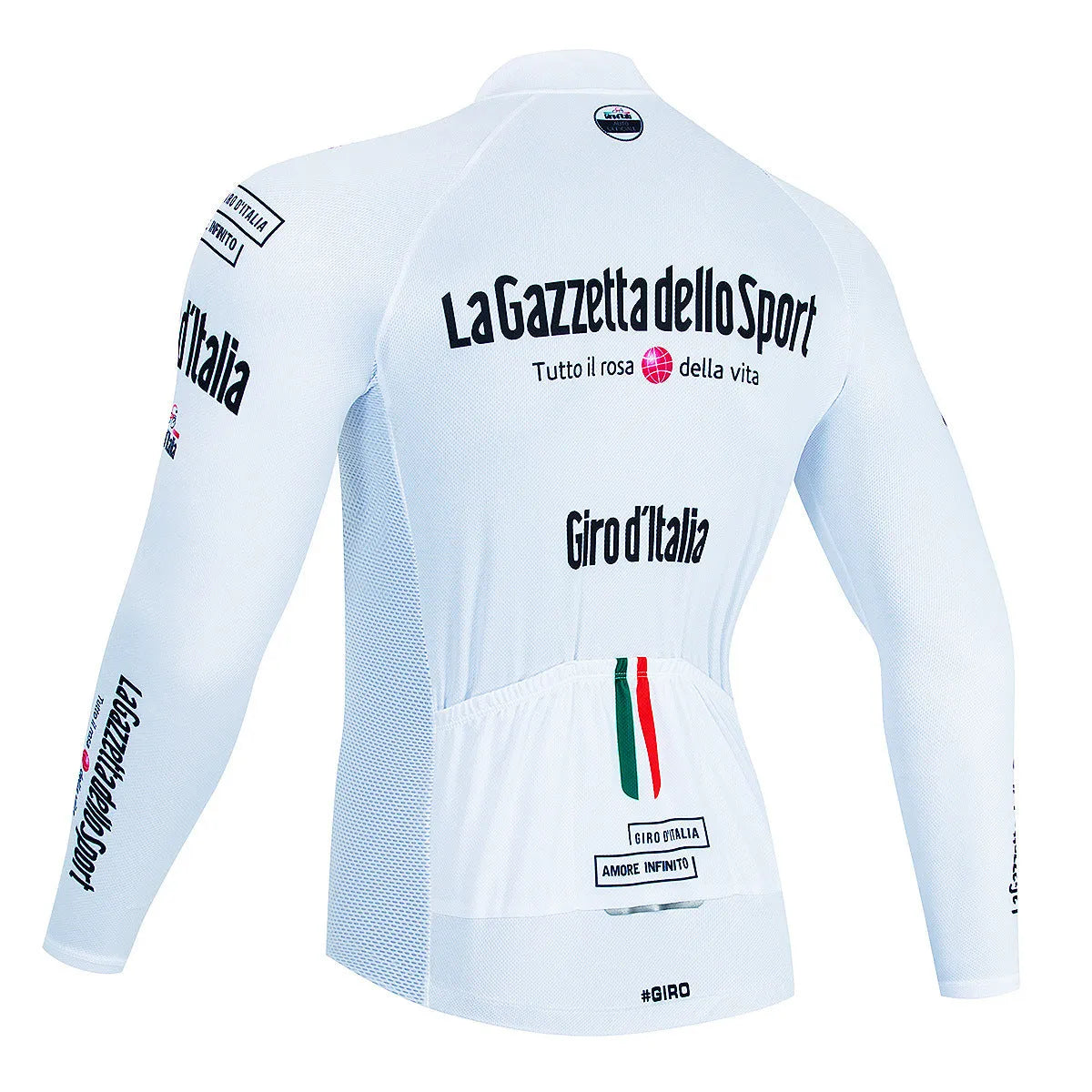 Long sleeve cycling jersey for mountain biking in a patterned colour, showcasing moisture-wicking fabric.