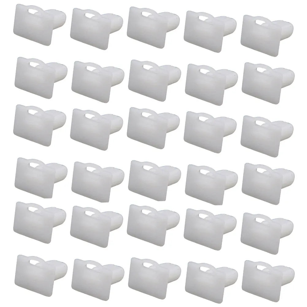 Pack of 60 white PA66 plastic automobile trim clip fasteners, style D318.