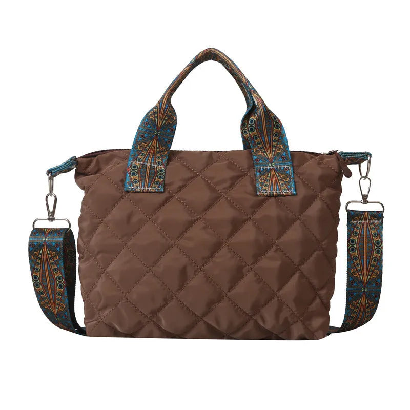 Soft Oxford cloth messenger bag in horizontal square shape with single shoulder strap