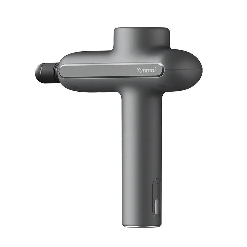 Grey Massage Gun Pro Basic with rechargeable lithium battery and 3 speed settings