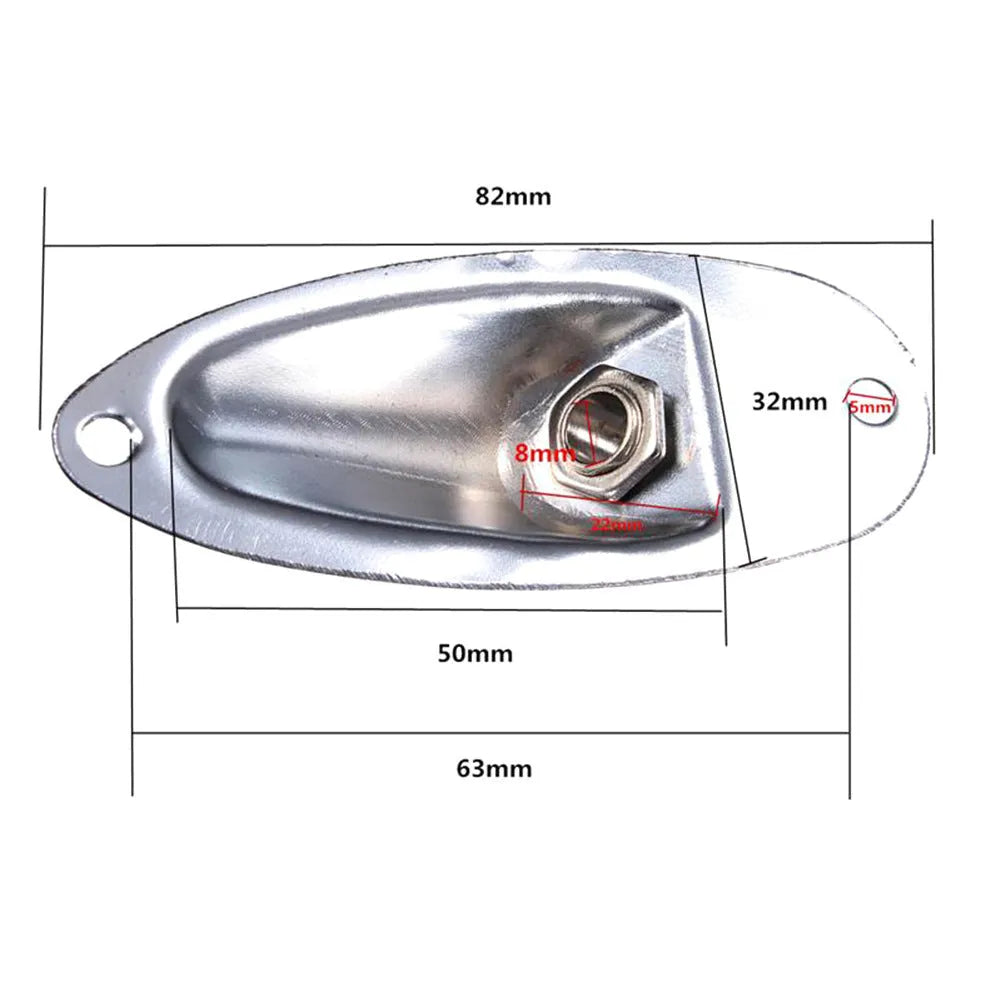 Electric guitar ST boat socket replacement part in black or silver alloy construction