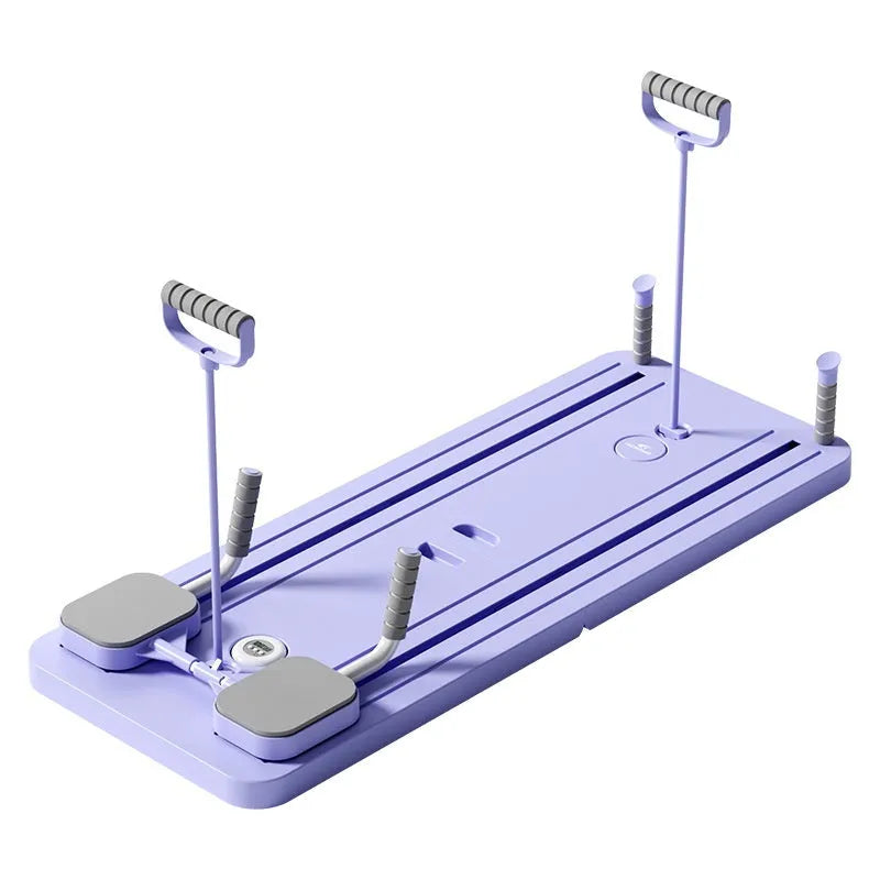 Purple household fitness board with automatic rebound abdominal wheel for multi-functional exercises