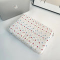 Women's polka dot polyester laptop bag shown in solid colour, suitable for 11-inch to 15.6-inch devices.