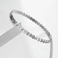 Korean style titanium steel bracelet showing gold rose gold and steel colour options with number decoration