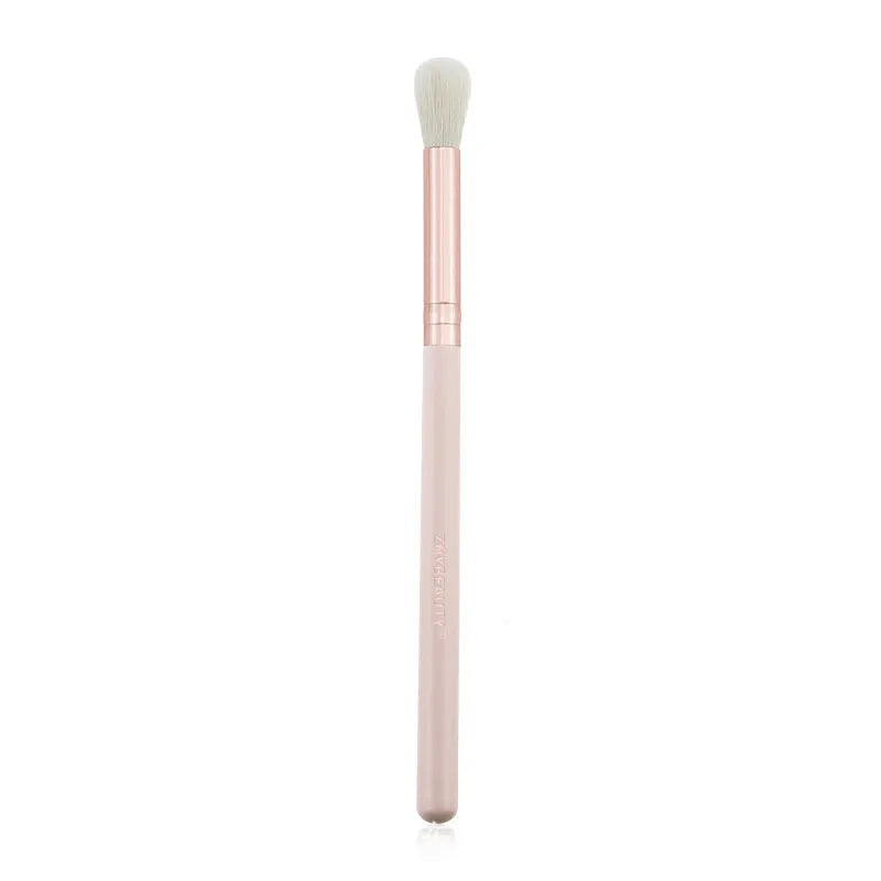 26 pink-handled makeup brushes with wooden handles and a PU storage bag.