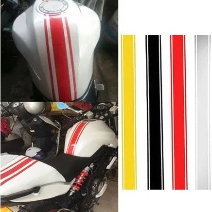 PET motorcycle sticker with pinstripes for gas tank lid application