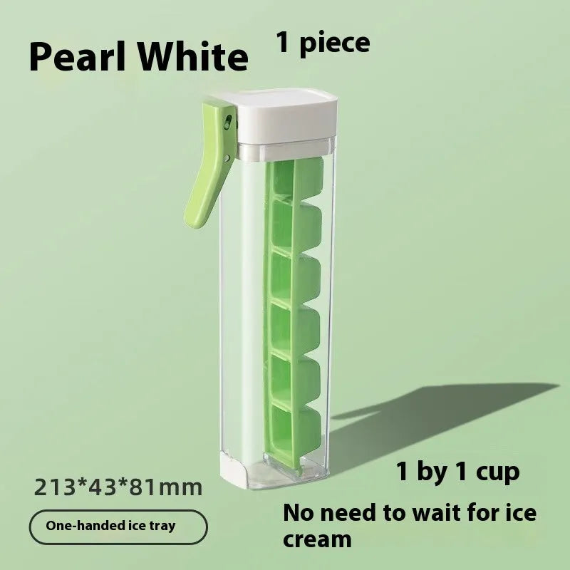 Food grade plastic ice tray with one-press release system and storage box in Maldives blue colour