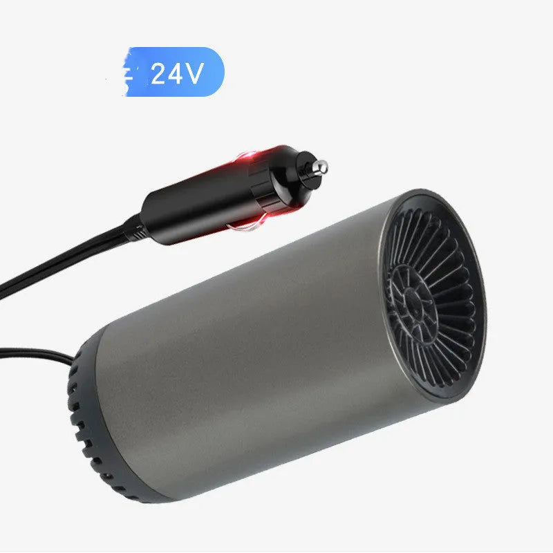 12v 150w vehicle cup heater with mesh design and rotating bracket for car defogging