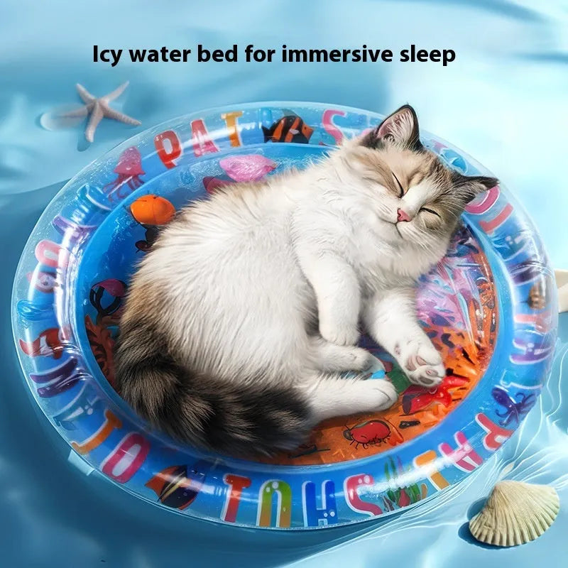 PVC inflatable water cooling cushion for cats in marine designs