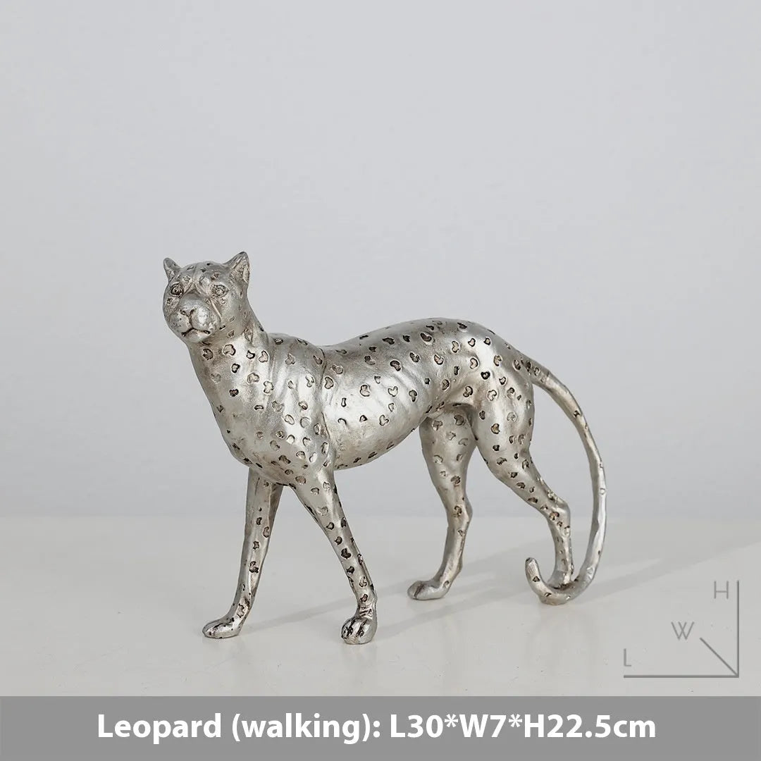 Leopard resin craft ornament in modern simplicity style on display surface