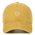 Artistic retro small love embroidered soft top cotton peaked cap in adjustable size.