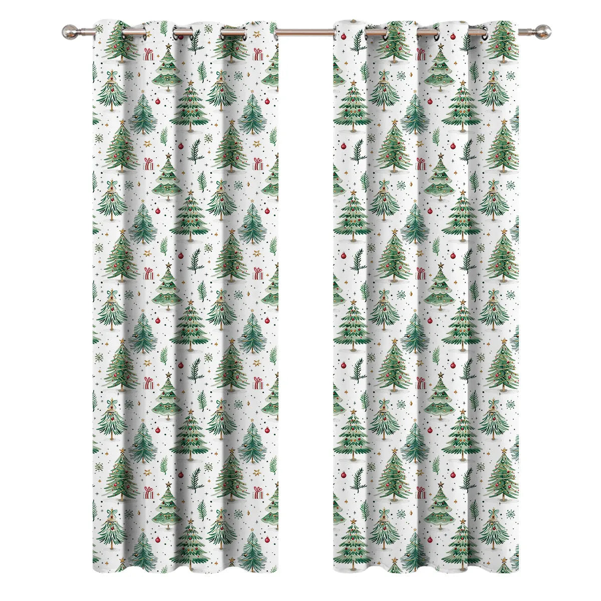 Christmas Forest colour punching curtain with punched pattern design for sun shading