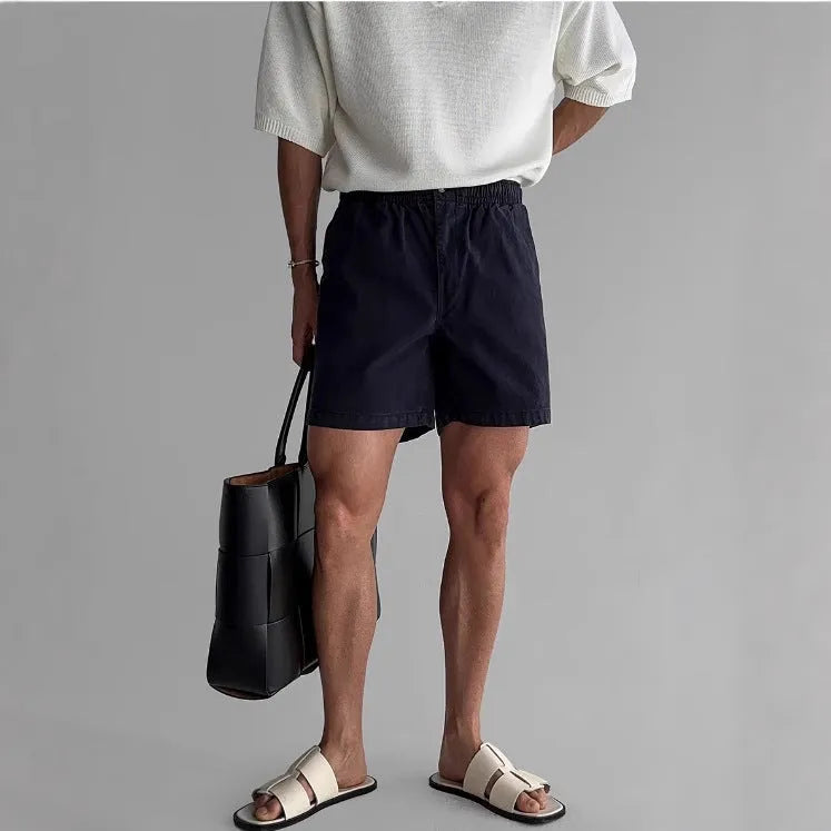 Cotton loose fit sports shorts in black, white, or khaki for summer wear