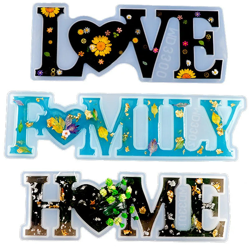 Silicone epoxy mould for resin letter crafts with love and English designs