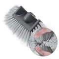 Car wash brush with four-section removable rod and flow-through head in yellow colour