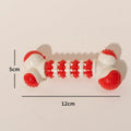 Blue bone-shaped interactive dog toy for small breeds with treat holder and chewable ends
