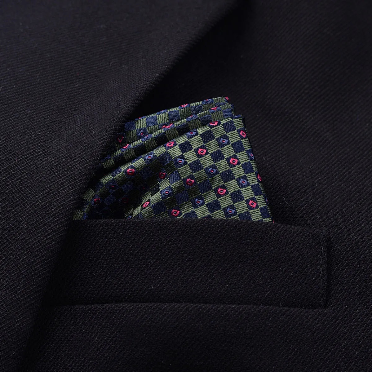 Men's jacquard pocket square 23x23cm patterned square scarf with 50 colour options